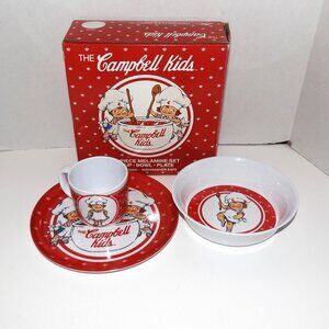 1991 Campbell Kids 3 Piece Melamine Set Cup-Bowl-Plate New Other